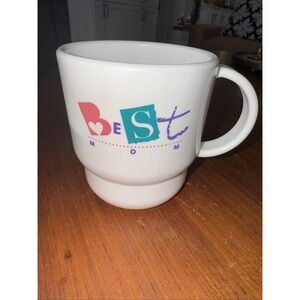 Vintage Tupperware Mug Best Mom 8z TableTop Style White Mug Microwave Safe OLA51